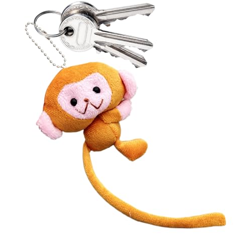 Llavero de mono | Llavero de peluche suave | Clip para la llave del gorro Bellies | adorable gorro Bellies Clip para llaves para mochilas, bolsos, regalos | Ligero, duradero, perfecto para niños