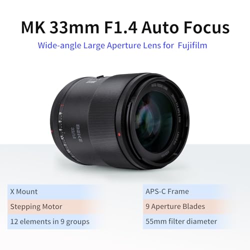 Image of Meike 33mm F1.4 Wide Angle APS-C Frame AF STM Lens Auto Focus Fixed Prime Lenses for Fujifilm X Mount Mirrorless Cameras XT2 XT4 XT5 XT10 XT20 XT30 XT50 X-A2 X30 X70 X-S10 X-S20