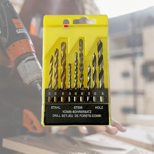 Image of Inditrust 9pc Drill Bits Set I 3 Wall, 3 Wood, 3 Metal Bits, For Wall Wood Metal Aluminium Plastic.