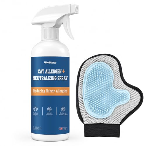 VivaElixir Allergen Neutralizing Spray - Cat Allergy Relief for Humans - Cat Allergy Spray - Cat Dander Remover - Pet Dander Allergy Relief - Natural & Safe - 16.9 fl oz