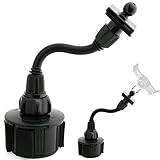 ChargerCity Flexible Neck Car Vehicle Drinks Cup Holder Mount for All Garmin Nuvi Drive Smart GPS All 5x 6x 2xx 7xx 1xxx 2xxx 3xxx models, 17mm Ball is compatible for Nuvi Brackets that came w/GPS