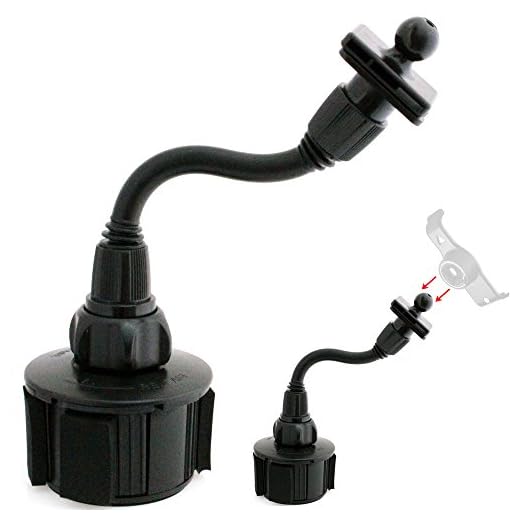 ChargerCity Flexible Neck Car Vehicle Drinks Cup Holder Mount for All Garmin Nuvi Drive Smart GPS All 5X 6X 2XX 7XX 1xxx 2XXX 3XXX Models, 17mm Ball is Compatible for Nuvi Brackets That Came w/GPS