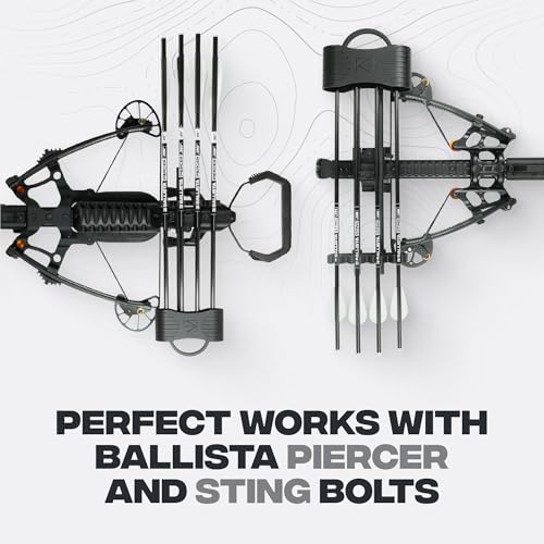 BALLISTA Crossbow Quiver – Fits 4 Arrows (5.5 mm-8.8mm) – Quick-Detach 20 mm Picatinny Mount – Lightweight & Durable