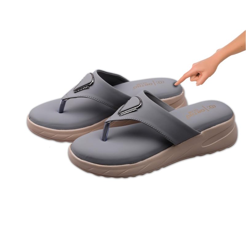 Image of ORTHO CLUB Women's Orthopedic Comfort Sandals - Soft Cushion Footbed, Anti-Slip Sole, Stylish Toe-Ring Design - Lightweight Sandals for Women & Girls