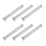 PATIKIL 10 x 90 mm Einzel Loch Clevis Pins, 6 Stück 304 Edelstahl Flachkopf Pin für Hitch Pin Lock Link Scharnier Systeme, Silber