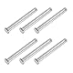 PATIKIL 10 x 90 mm Einzel Loch Clevis Pins, 6 Stück 304 Edelstahl Flachkopf Pin für Hitch Pin Lock Link Scharnier Systeme, Silber