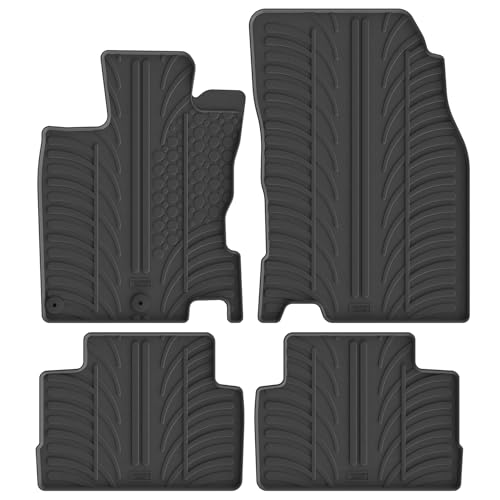 Set tapis de caoutchouc compatible avec Nissan Qashqai 2014- (T profil 4-pièces + clips de montage)