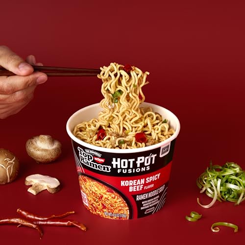 Image of Top Ramen Hot Pot Fusions Korean Spicy Beef, 4.8 Ounce (Pack of 6)