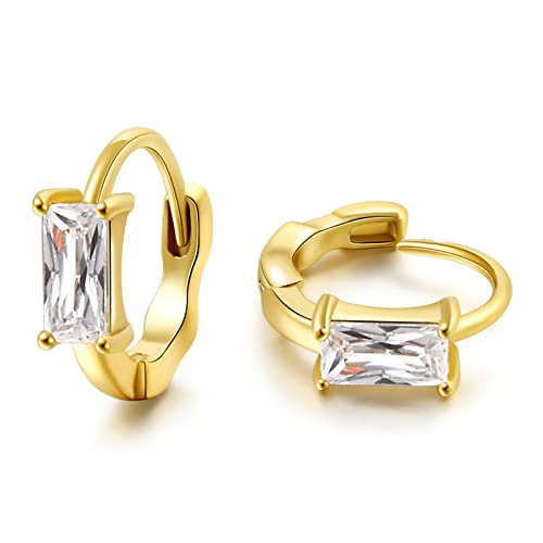 Image of DAILY VIBES Dainty Butterfly Cross CZ Small Huggie Hoop Earrings for Women
