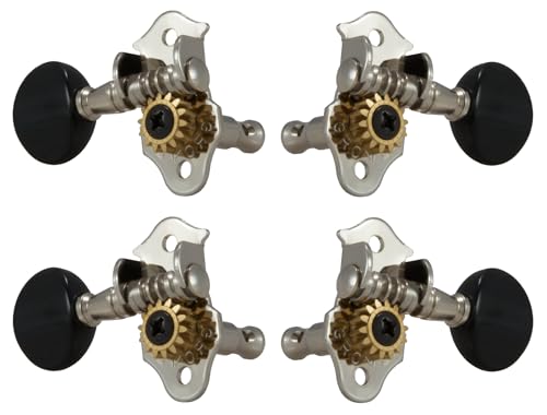 Grover 9NB Sta-Tite Ukulele-Stimmgerät, Nickel mit schwarzen Knöpfen