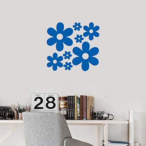 Image of Groovy Daisy Flower (Azure Blue) (Set of 2) Premium Waterproof Vinyl Decal Stickers for Laptop Phone Accessory Helmet Car Window Bumper Mug Tuber Cup Door Wall Decoration