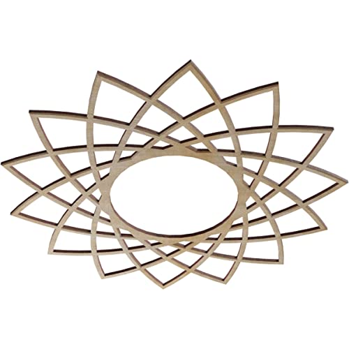 Image of Ekena Millwork 20 inchOD x 7 3 /4 inchID x 1 /4 inchT Eleanor Wood Fretwork Pierced Ceiling Medallion, Hickory