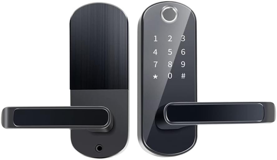 DYHWAC Biometric Fingerprint Door Lock Tuya APP Smart Electronic Lock Safe Home Lock Keykess Doorbell Digital Door Lock(Argento) DYHWAC Biometric Fingerprint Door Lock Tuya APP Smart Electronic Lock Safe Home Lock Keykess Doorbell Digital Door Lock(Argento)