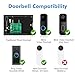 SINGCALL Wireless Doorbell Extender Convert Wired to Wireless for Existing Wired Doorbell Portable LED Receiver 32 Chimes & 0-100dB Volume Easy Install for Home/Garage/Apartment 1 Receiver 1 Extender