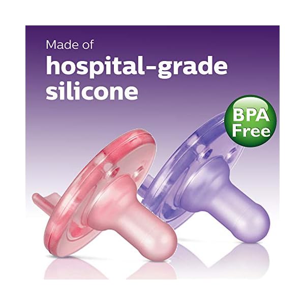 Philips Avent Soothie Schnuller, Pink/Violett, 0-3 Monate, 4 Stück – Bild 6
