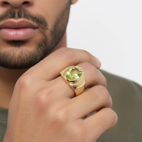 Image of 55Carat Choose Your Color Natural Birthstones 18 K Gold Plated Ring Bold Statement Jewellery Sizes 4-13
