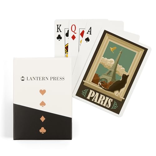 Naipes poker Paris Francia Torre Eiffel y gato