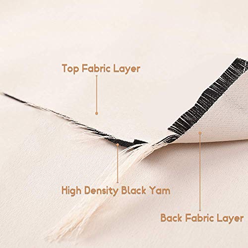 Anjee 4 Panels White Sheer Curtains 96 Inches Long Faux Linen Texture Buddle With Indoor/Outdoor Blackout Curtains #TOP1