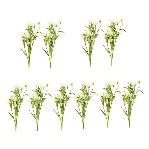 Yardwe 10 Piezas Flor De Seda Artificial Tallos De Flores Falsas Clavel Realista Selecciones De Flores De Clavel Artificial Ramos Falsos Clavel Falso Ramo Falso Flores Secas Blanco Novia