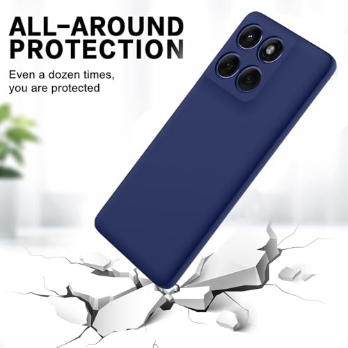 Image of Casotec Back Cover Compatible with Motorola Moto Edge 70 Fusion 5G | Full Camera Protection | Premium Liquid Silicon Case | Flexible Bumper Case for Motorola Moto Edge 70 Fusion 5G (Blue)