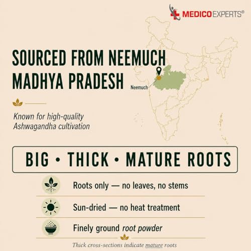 Image of Ashwagandha Powder 200gm + 50gm Free - Big, Thick, Mature Root Churna | Withania Somnifera (Indian Ginseng) | FSSAI Certified, Lab Tested, No Additives