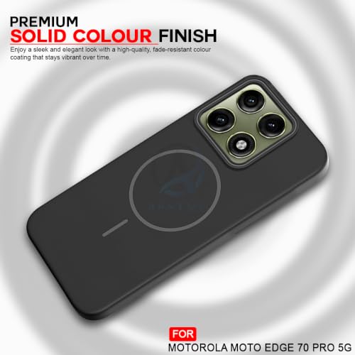 Image of AESTMO Shockproof Back Case Cover for Moto Edge 70 Pro 5G | Slim Hard Shell | Hard Back Cover for Moto Edge 70 Pro 5G (Compatible with MagSafe Accessories, Black)