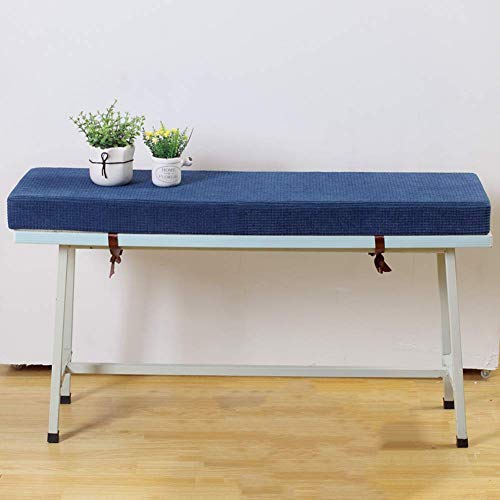 PLLXY Interiores Aire Libre Swing Banco Asiento,Veranda Mimbre Largo Cojines para Silla,Silla Asiento Espuma Cojín Antideslizante Almohadilla del Asiento Ventana Alfombra-Blue-b 30x50cm(12x20inch) Cover