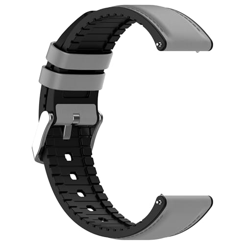 Image of ACM Watch Strap Leather Silicone 22mm compatible with Noise Noisefit Halo 2 Smartwatch Belt Luxury Band