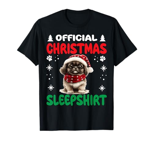 Pijama de Navidad para perro pequinés Navidad oficial Camiseta