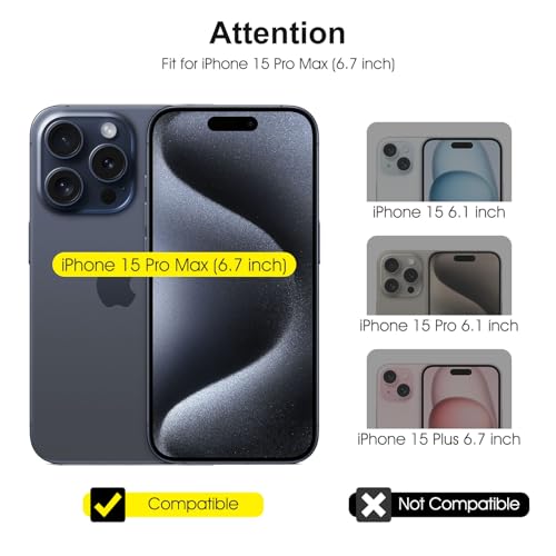 SPARIN für iPhone 15 Pro Max Panzer Schutz Glas, 3+3 Stück Schutzfolie und Kameraschutz mit Rahmen Installationshilfe, 9H Härte Folie, HD Displayschutz 2
