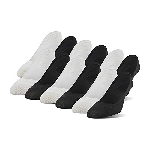 PEDS Women's Mesh Stripe Low Cut No Show Socks, 12 Pairs, Black/White, Shoe Size: 5-10