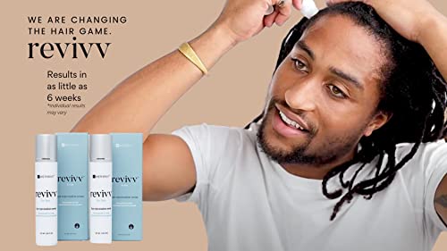 Revivv® Men Hair Rejuvenation Serum 2-Pack – 100% Natural, Topical Hair Care For Visibly Thicker Fuller Hair – Dermatologist Recommended – Two-1Oz Bottles, 90-Day Supply #TOP6