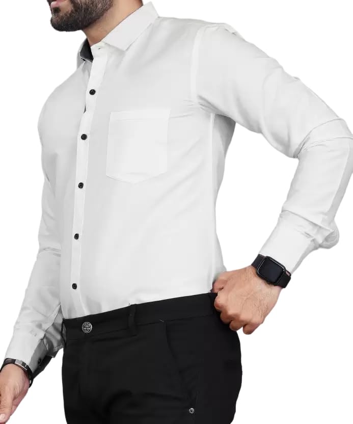 Image of Tee Projekt Premium Plain Cotton Shirt for Men | Cotton Shirt | Casual Shirt | Solid Shirt | Full Sleeves | Formal Shirt