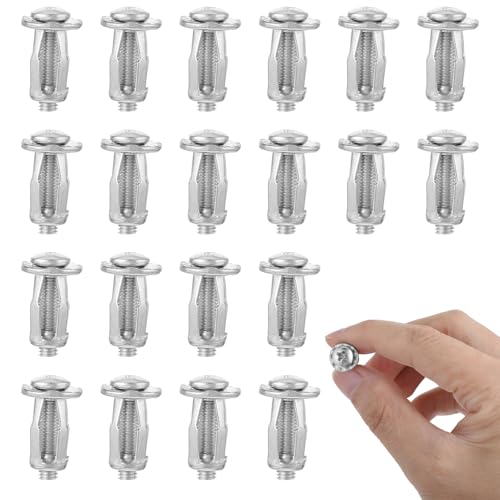GEEHUA 20 Pcs M4 Hollow Door Anchors and Screws, Hollow Metal Cavity Fixing Hollow Wall Anchors for Aluminium cladding Sheet Steel Pipe, Iron Sheet, Hollow Plastic Sheet Thin Walls(M4)