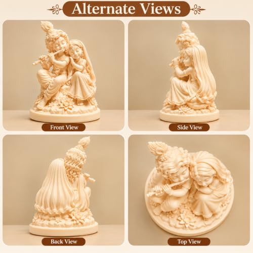 Generic Radha Krishna Idol 3D Printed White Statue 18 cm - Image 5