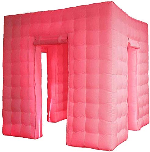 Inflatable Photo Booth Inflatable Professional LED Air Photo Booth Tent 17 Colors Led Lights for Party Wedding(Three Doors)