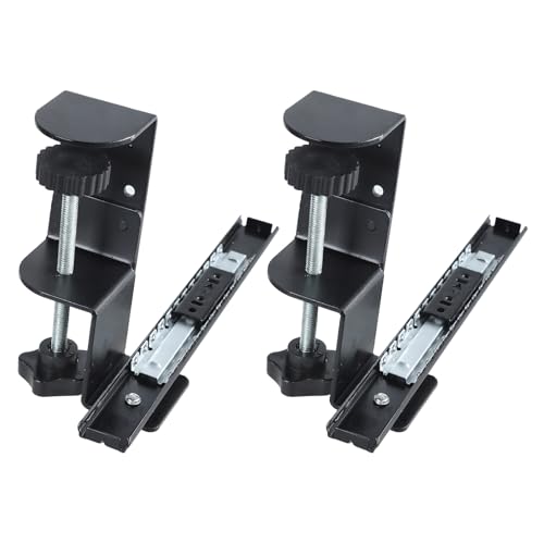 Set da 2 pezzi di piastra di estensione per scrivania pieghevole scorrevole e vassoio per tastiera con poggiapolsi per laptop e computer supporto ergonomico per postazioni di lavoro