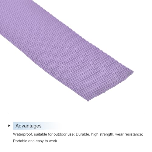 Image of MECCANIXITY Lightweight Polypropylene Webbing Strap 2 inch 10 Yard Backpack Strapping Band Lavender Purple for Outdoor Luggage Cargo Straps
