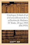 Catalogue d'objets d'art et d'ameublement, porcelaines de Saxe, étoffes, pendule Louis XVI en marbre