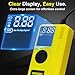 Huhomco 7-in-1 Car Jump Starter with Air Compressor, 3000A Portable 12V Power Pack, 150PSI Digital Tire Inflator for 9L Gas/7L Diesel, Multifunctional Jump Box with LED Light and Jumper Cables