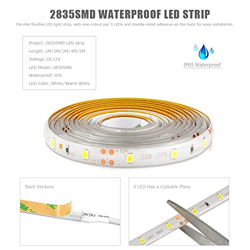 Tira LED con sensor de movimiento PIR 4M blanca miniatura 5