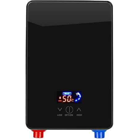 Lolicute Electric Tankless Water Heater 6.5KW 240V Instant Hot Water Heater, Digital Temperature Display, Touch Control Panel, for Kitchen, Bathroom, Bathtub