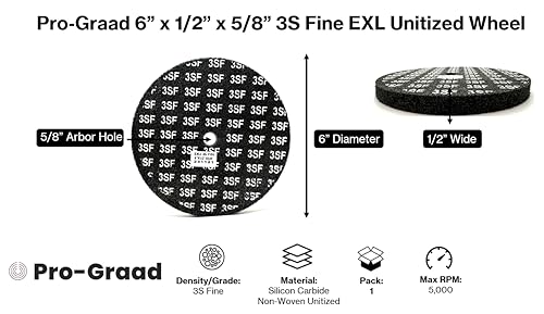 Image of EXL Unitized Wheel, Silicon Carbide, 6 inch Diameter x 1 /2 inch Wide x 5 /8 inch Arbor, 3S Fine | (Pack of 1)