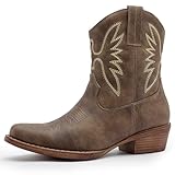 GLOBALWIN Square Toe Brown Cowboy Boots For Women...