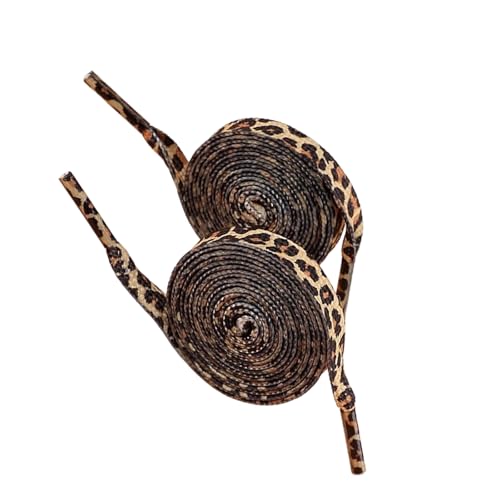 [PoicVasd] Leopards Print Shoe Laces Polyester Shoe Laces 120cm Long Flat Shoelaces for Adults Kids Trainers Sneakers Running Sh