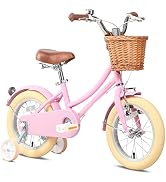 Amazon.co.jp: Glerc 14インチ女の子 子供用自転車 補助輪付き 可愛い