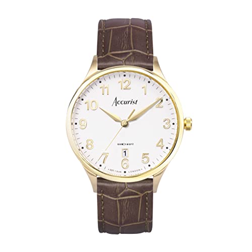 Accurist Montre à quartz classique pour homme avec affichage analogique 37 mm, Blanc, bracelet...