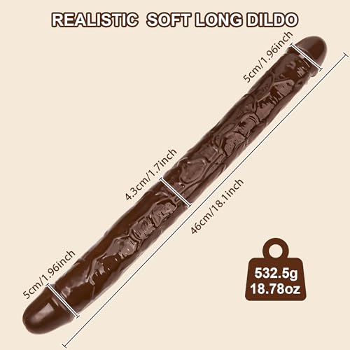 18.1 * 1.7 Inch Double Dildo Crystal Jelly Realistic Anal Long Dildo Penis - Image 4
