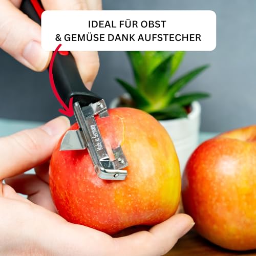 Foto von Westmark 29092270 Sparschäler Gallant, PP/TPE/Edelstahl, schwarz / rot, 16,5 x 3,7 x 2 cm