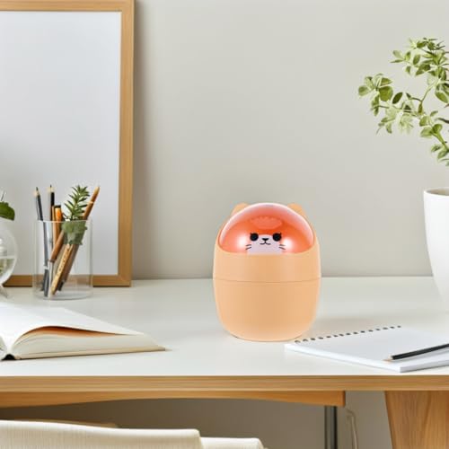 Image of LIFKOME Plastic Mini Wastebasket Trash Can Tiny Desktop Waste Garbage Bin with Swing Lid for Home, Office, Kitchen Mini Trash Can with Lid Desk Small Desktop